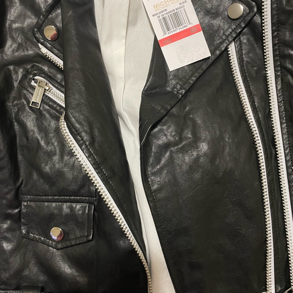 NWT Michael Michael Kors Women’s Crinkled Leather Moto Jacket